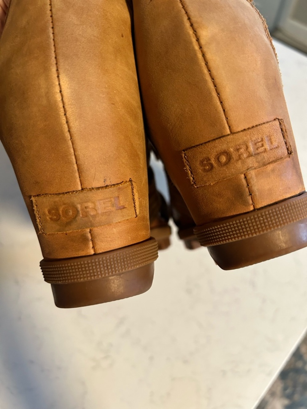 Sorel Joanie II Lace Up Wedge Sandals Tan Brown Waterproof Leather - Picture 12 of 16